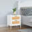 Irma 2 - Drawer Rattan Nightstand End table in White