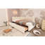 Lit de jour simple escamotable beige, structure en métal, espace, peau, petit lit, beige, matériau de la peau-129627167