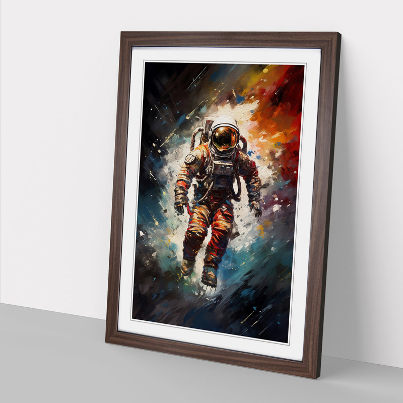 Single Picture Frame Print on Wood, 46cm H x 34cm W, Walnut Framed