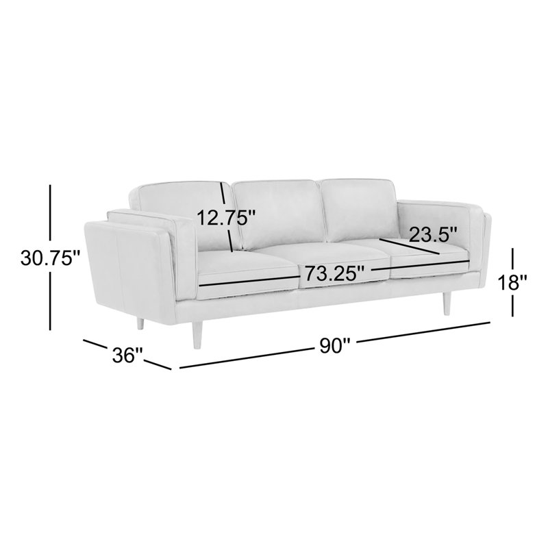 Brooklyn 90 Inch Sofa - Dark Brown, Black