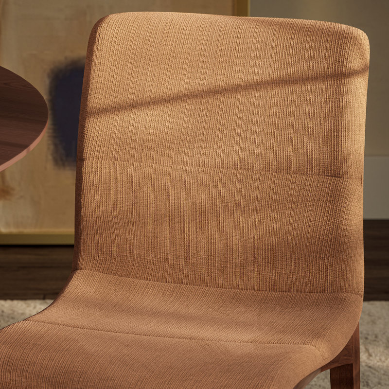 Modern Brazilian - Godan Side Chair, Nogal/Jackpot Terracotta