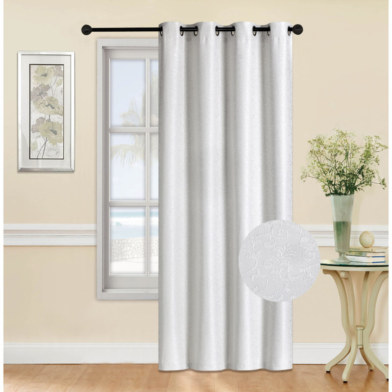 (54 x 95 po) Panneau de cercles en jacquard épais blanc, L 54 po x L 95 po