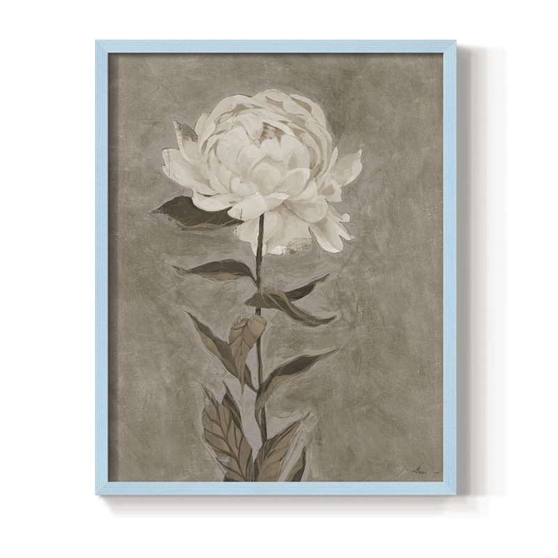«Pretty as a pivony I», reproduction encadrée - bois massif, Bleu, H 10 po x l 8 po