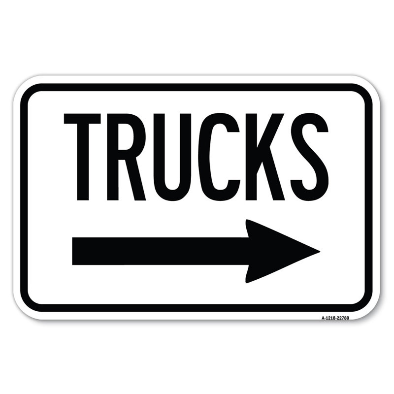 Enseignes de camions (avec flèche droite) / 22780, H 12 po x l 18 po x P 1 po