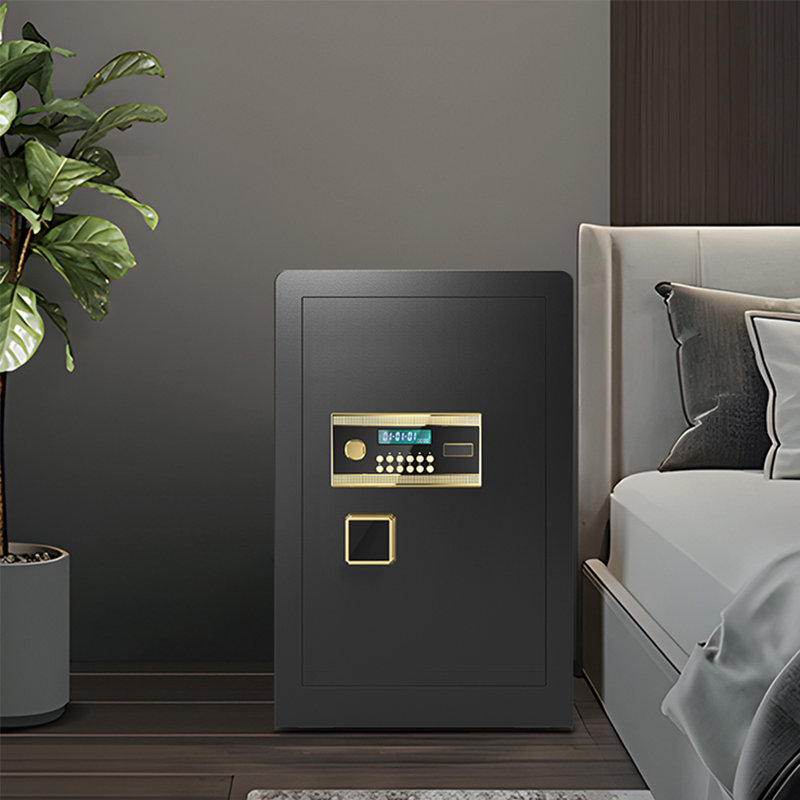Large Home Safe Box With Large Lcd Screen & Adjustable Shelf, Soft Pu Leather Lining, An Additional Small Safe Inside The Cabinet