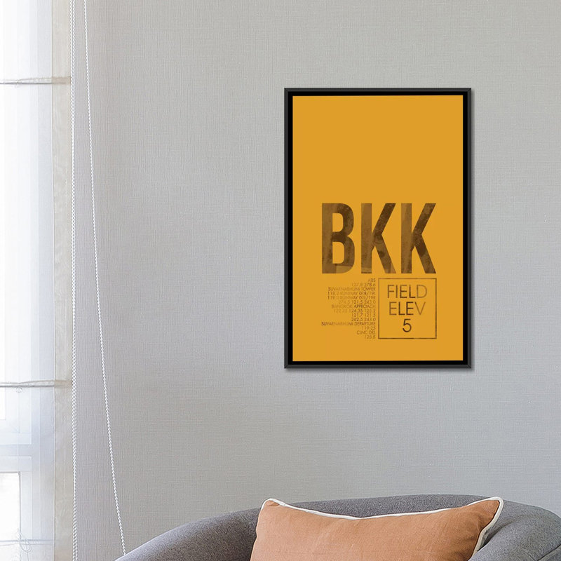 « bkk air controling, bangkok » par 08, reproduction d’impression sur toile, H 26 po x l 18 po x P 1,5 po, Pas de tapis