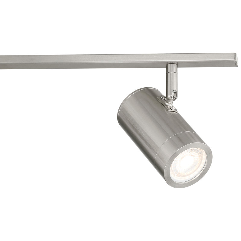 Rail d'éclairage réglable à DEL 4 lumières Prado - Finition acier brossé, 35" W, Brushed Steel