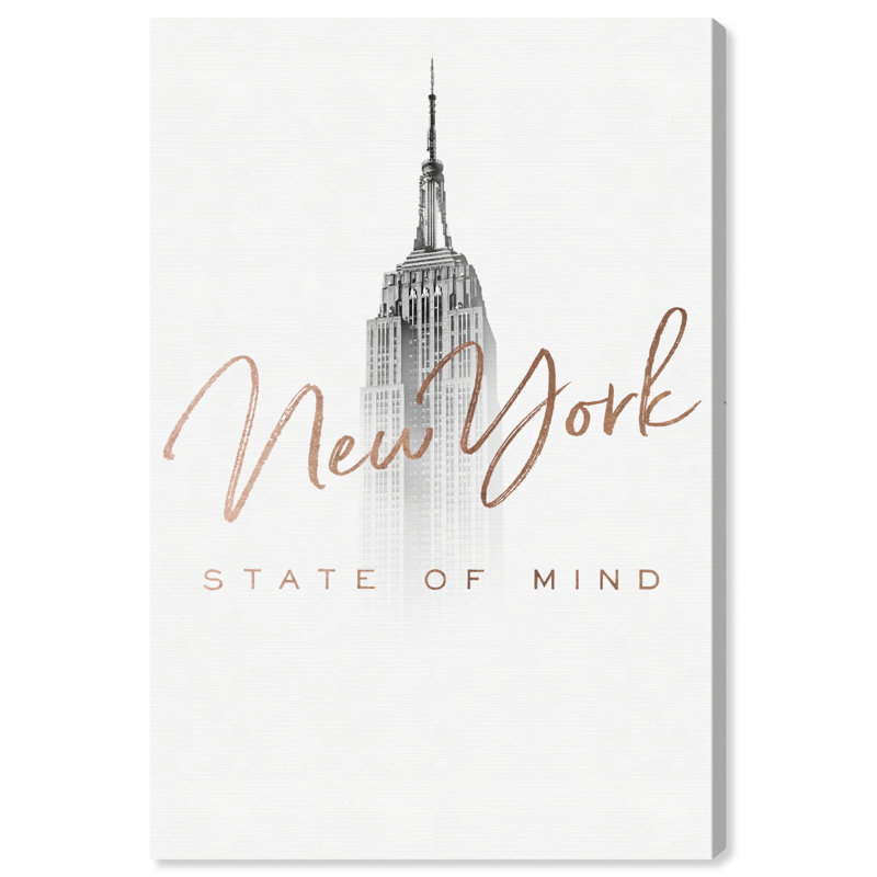 New York State of Mind Rose Gold Skyline Canvas Print