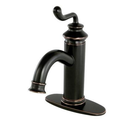 Kingston Brass Royale Single-Handle 1-Hole Deck Mount Bathroom Faucet with Push Pop-Up