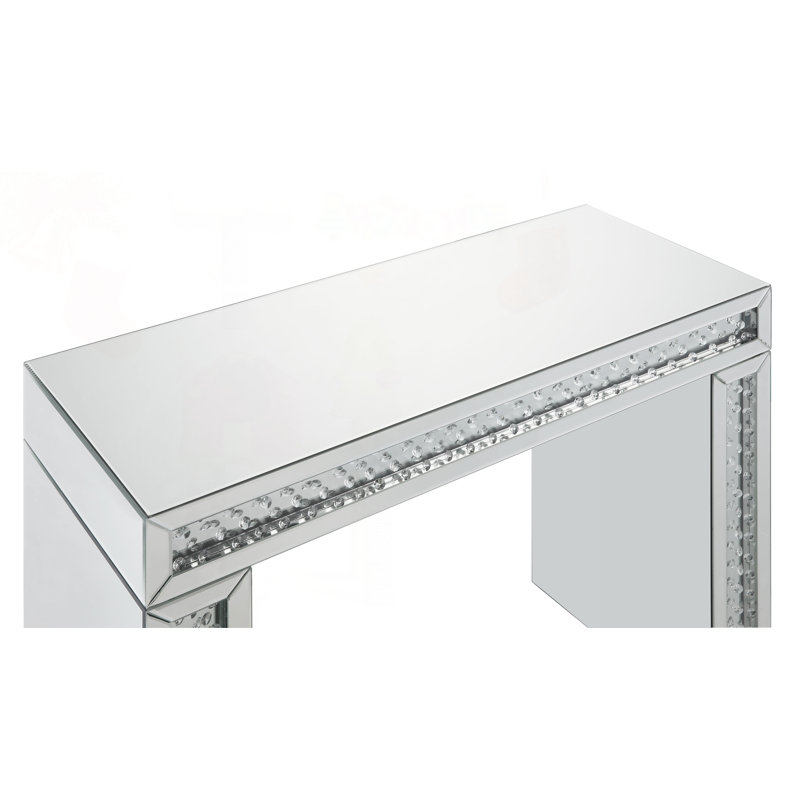 BUREAU L 44,4 po, MIROIR ET FAUX CRISTAUX