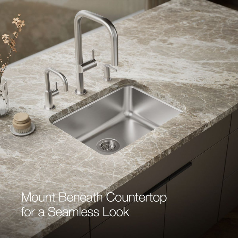 Undertone® 23" L x 17-1/2" W x 7-5/8" Extra-Large Squared Under-Mount Single-Bowl Kitchen Sink