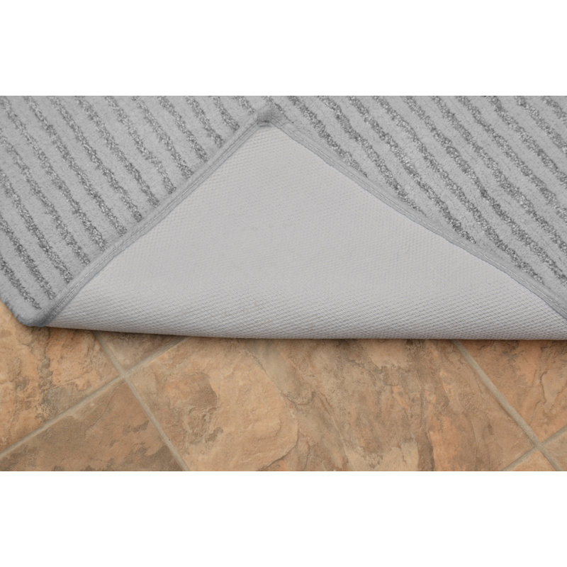 Tapis gris foncé 5 pi x 7 pi à rayures poils longs Viridian