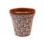 Pot de jardin en céramique émaillée - CHRYSANTHÈME BLANC (19 cm L x 20 cm H) - Petit pot de fleurs - Intérieur/Extérieur-22512059