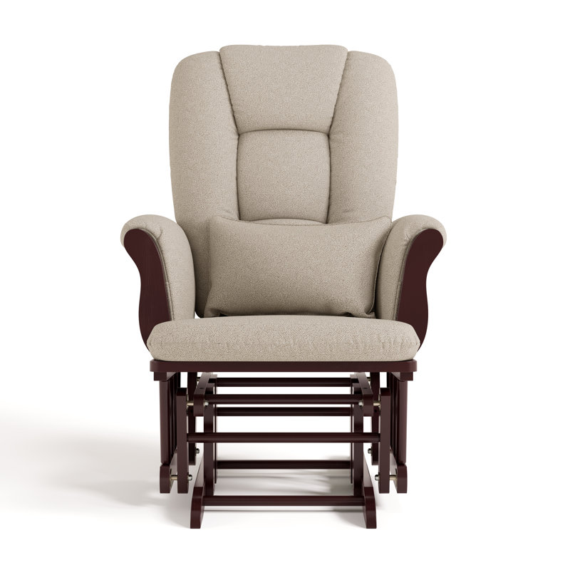 Tuscany Rocking Chair Glider with Ottoman, Espresso, Taupe Swirl