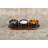 Acacia Wood Condiment Holder with 3 Ceramics