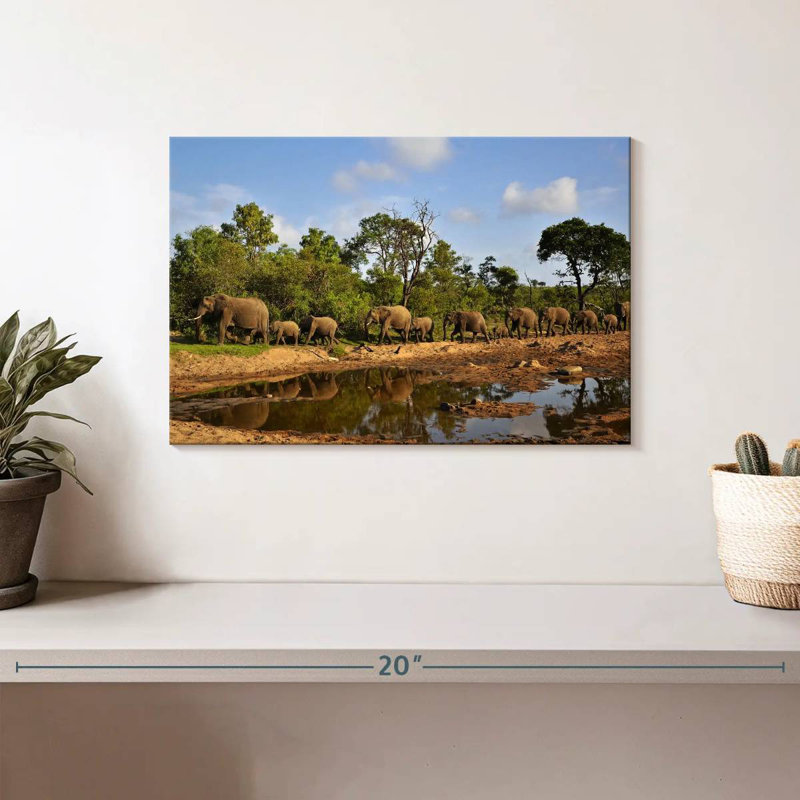 Brampt Kruger Park Elephants, 8" H x 12" W