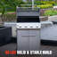 Barbecue au gaz en acier inoxydable avec brûleur latéral et couvercle pour barbecue au propane liquide 4 brûleurs Mesa 405K de Monument Grills Mesa 405K