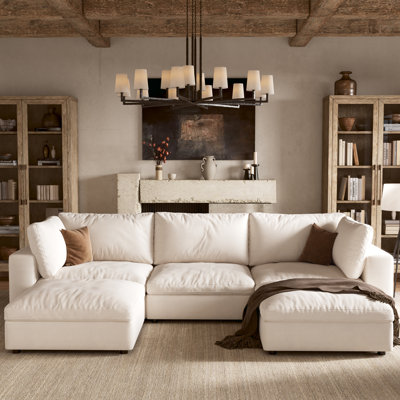 5 Piece 110.5" Upholstered Modular Sectional Sofa with Storage