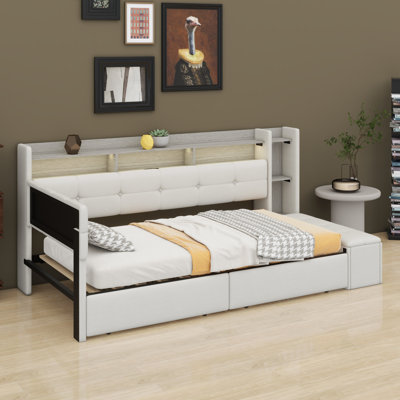 Multi-Functional Daybed Featuring Shelves, USB Charging & Storage