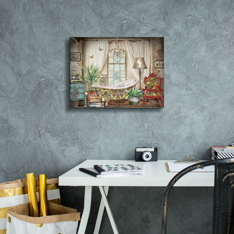 «Room Decor C» par Jean Plout, art mural sur toile, H 12 po x l 16 po x P 0,75 po