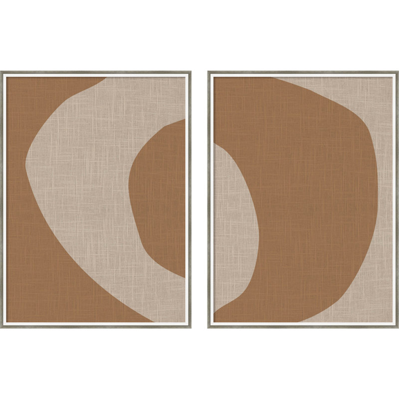 «Minimal Modern Organic Abstraction 1 - Set of 2» par The Creative Bunch Studio, impressions murales encadrées