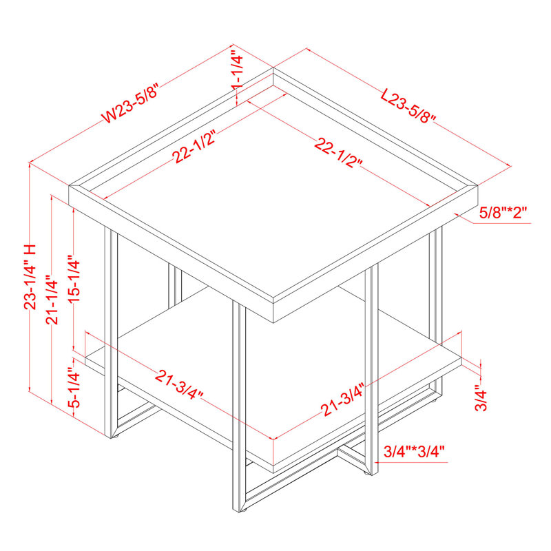 Table de bout avec rangement Hanningore