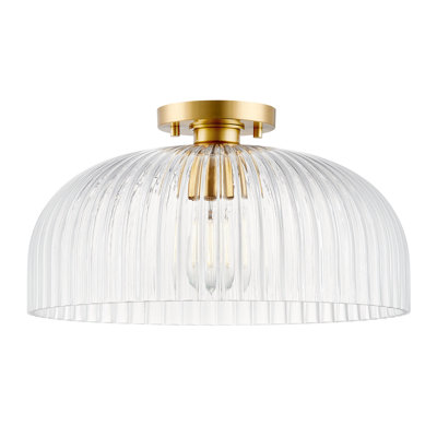 Whistler Hazel 1-Light Ceiling Light in Natural Brass