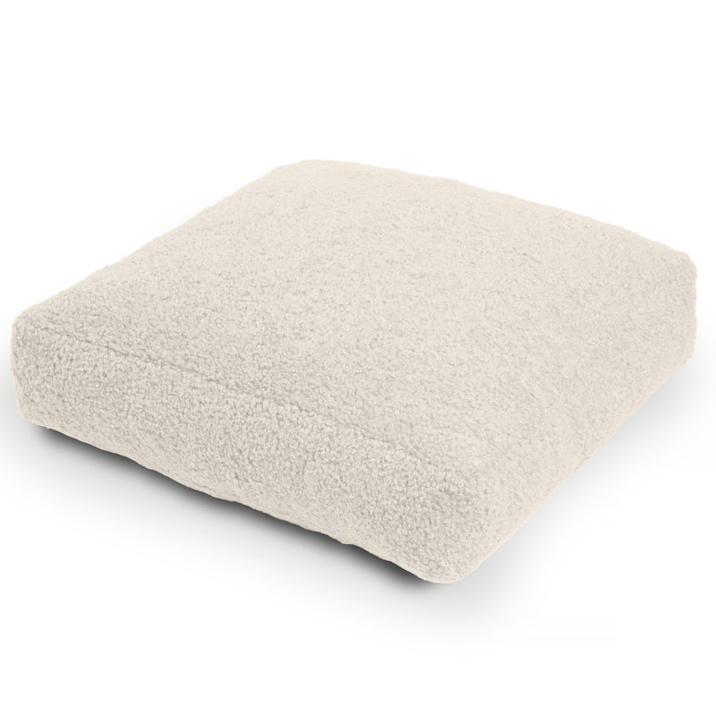Large Décor Floor Pillow / Meditation Yoga Cushion, Shearling Faux Lamb, Cloud Sherpa