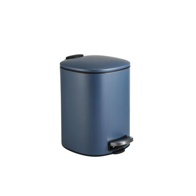 Blue Canyon Santorini Lid Pedal Bi, Modern and Stylish Trash Can, 5L Bin For Kitchen, Bathroom, Bedroom, Office, Anti-Fingerprint Outer Finish, Stainless Steel Bin, Square Waste Bin, Platinum
