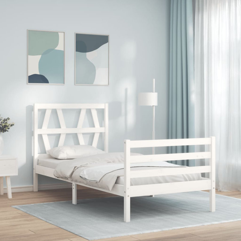 Bed Frame with Headboard, Natural, European Double (140 x 200cm)