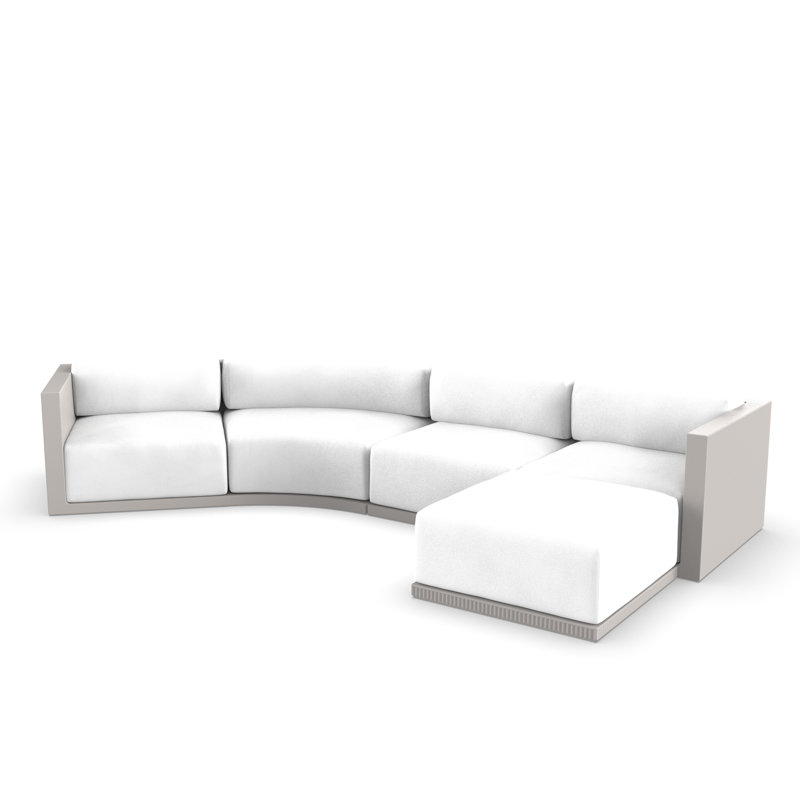 Gatsby Modular Sofa & Puff - 5-Seater - Basic  - White - Nautical Taupe, White, Nautical White