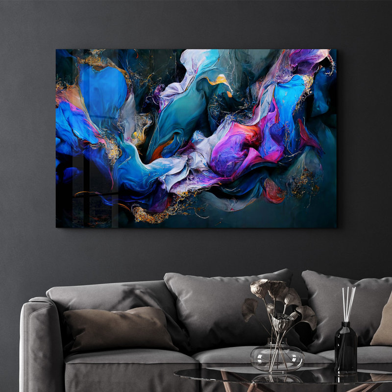 Élégante peinture murale en verre trempé de 13,8 po x 21,7 po | 100% verre trempé, épaisseur: 0,16 pouce | Imprimé UV pour des couleurs éclatantes | Parfait pour la décoration intérieure, le salon et les espaces de bureau