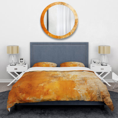 Ensemble de housse de couette jaune abstrait