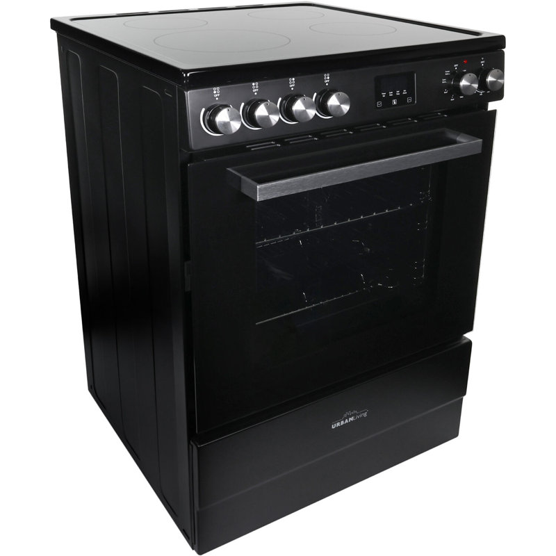 Urban Living 24-in. 4 Element Freestanding Range, Black, Electric