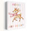 Playful Fawn Pink Scarf Playful Contemporary Deer Winter Wall Art Print by Mathieu - Wrapped Canvas Print-1228860294