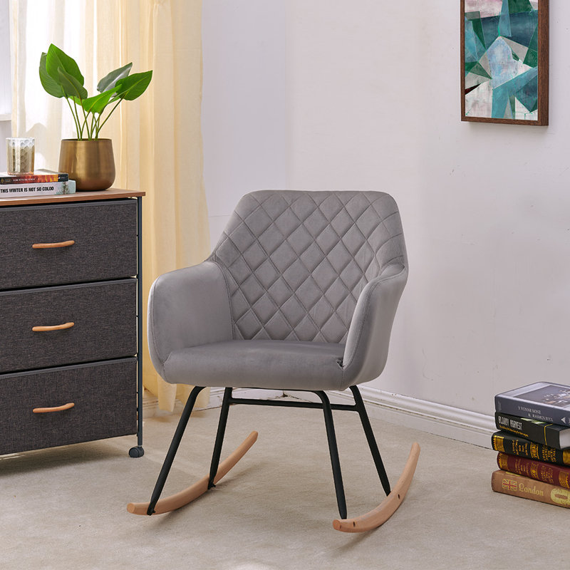 Warrick Upholstered Rocking Chair, Grey