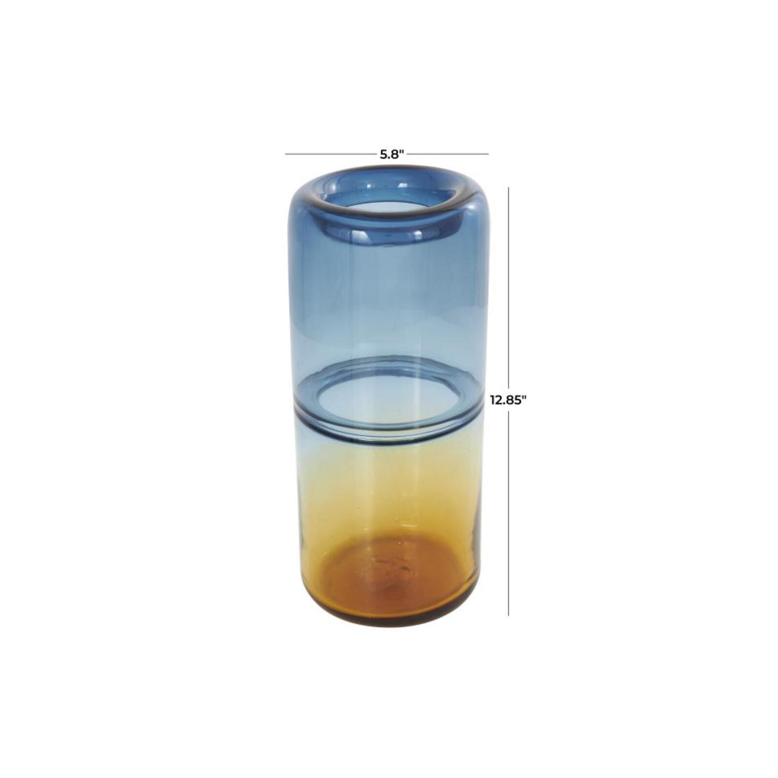 Versailles Handmade Glass Table Vase, 12.85" H x 5.8" W x 5.8" D