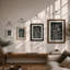 Study in White Line Botanical - Framed Print-140299298-140299302