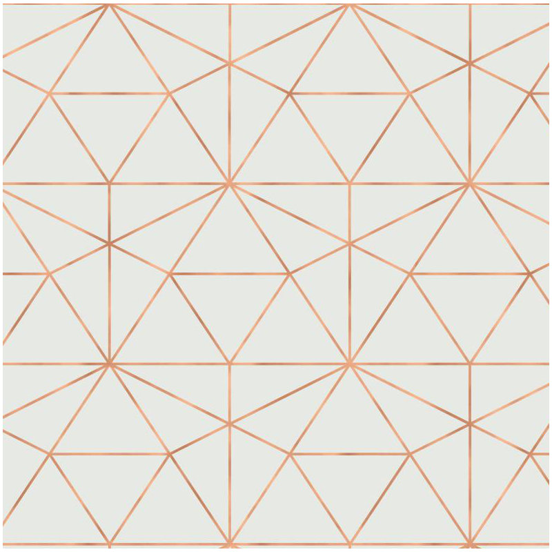 Graphic Quartz Geometric Peel & Stick Wallpaper Roll by Jamie Graney, White Ivory/Rose Gold