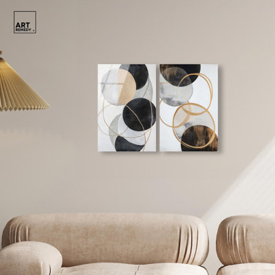 Urban Orbits Diptych Acrylic Print Brown Wall Art Set by Art Remedy, Ready to Hang, 10 x 15