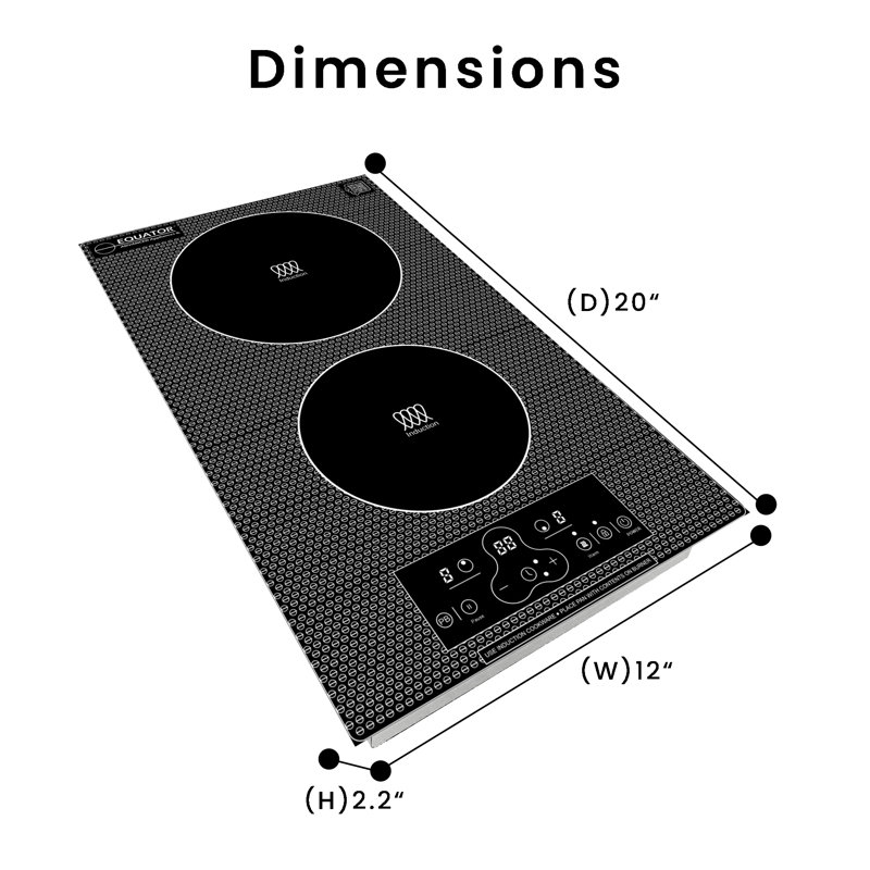 Equator 12" Built-in/freestanding 2 Burner Vertical Induction Cooktop 110v
