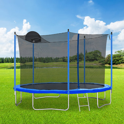 Audiohome Round Backyard Trampoline with Safety Enclosure