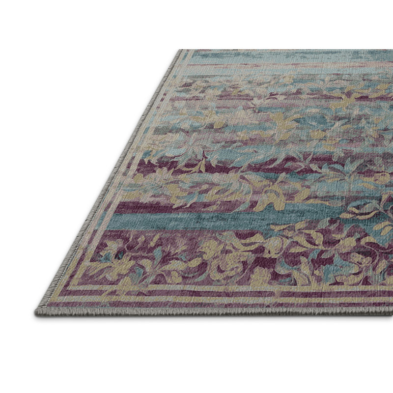 Tapis gris lavable à la machine, Rond 5 pi