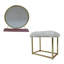 Miroir de coiffeuse et tabouret en fausse fourrure Adao-1704661622