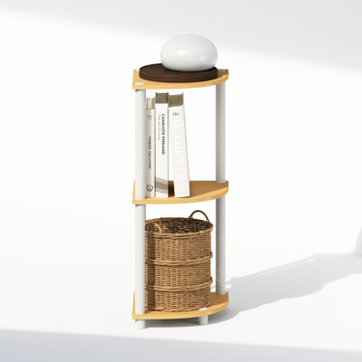 3-Tier Multipurpose Corner Shelf, Display Shelf, Beech/White