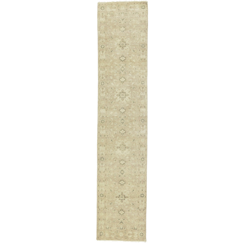 Tapis oriental floral en laine Elanda, Tapis de couloir 2 pi 5 po x 12 pi