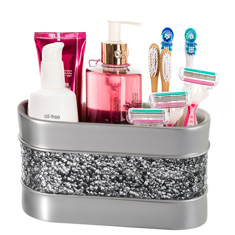 Organisateur de maquillage en nickel brossé