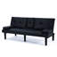 Noir, lit de 67 po, porte-gobelet, lit relaxant avec support-120914853