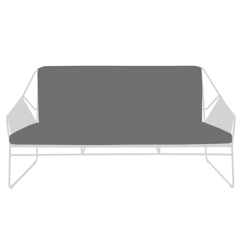 Sandur 61'' Wide Metal Loveseat with Cushions, Taupe Rope/Anthracite Frame, Lantern Slate