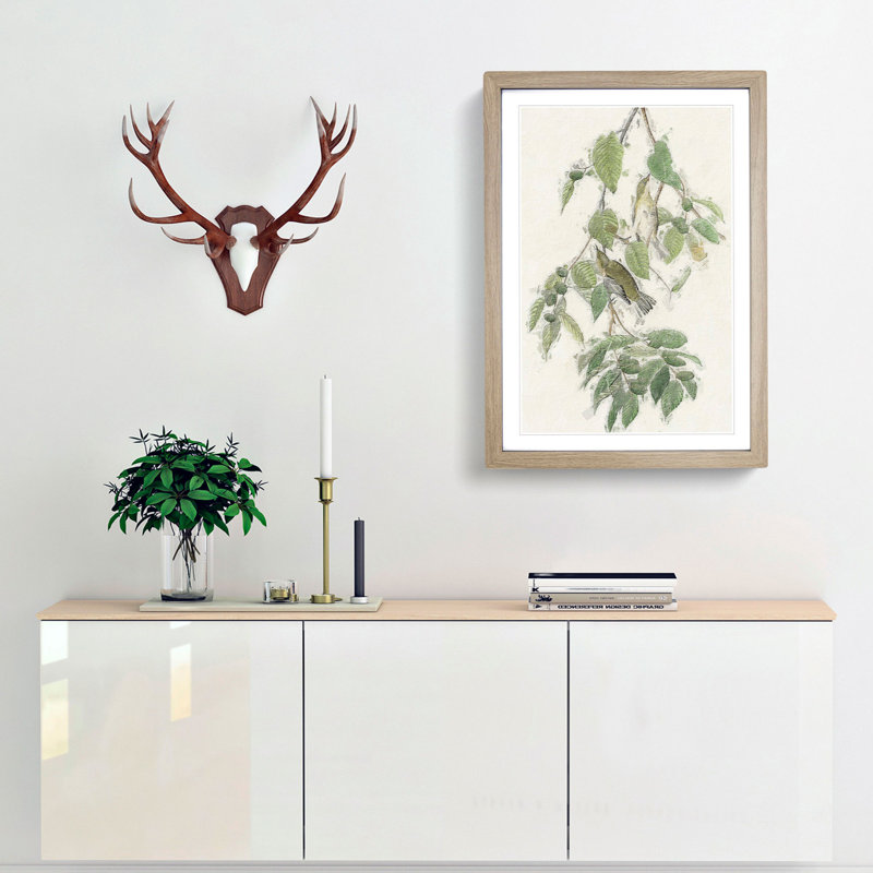 Autumnal Warbler by John Audubon - Single Picture Frame Painting, Oak Framed, 33cm H x 24cm W x 2cm D